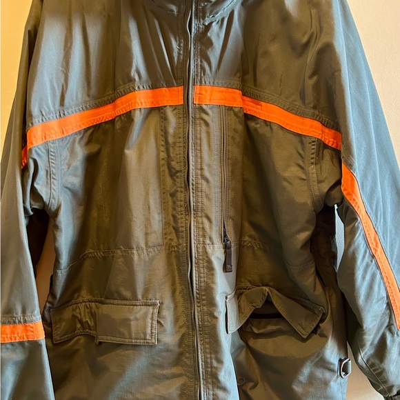 Ego Men’s Size XL Windbreaker Gray Windbreaker with Orange Striping - Picture 1 of 10
